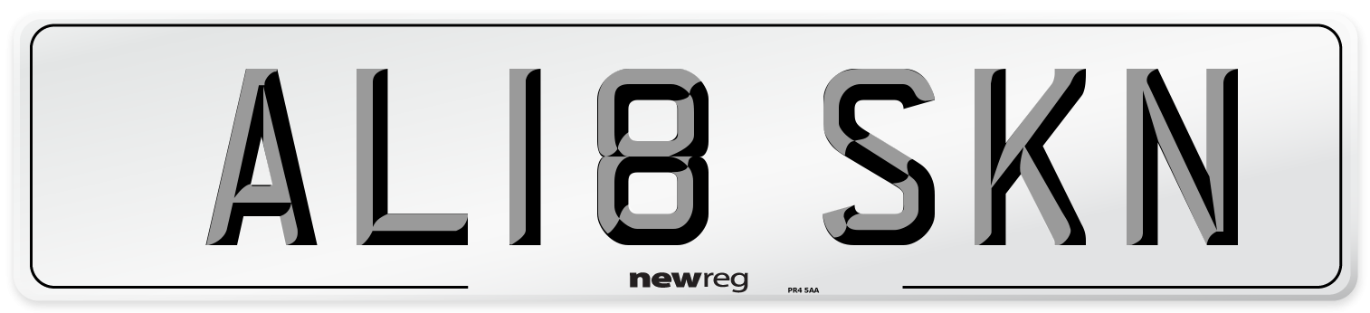 AL18 SKN Number Plate from New Reg